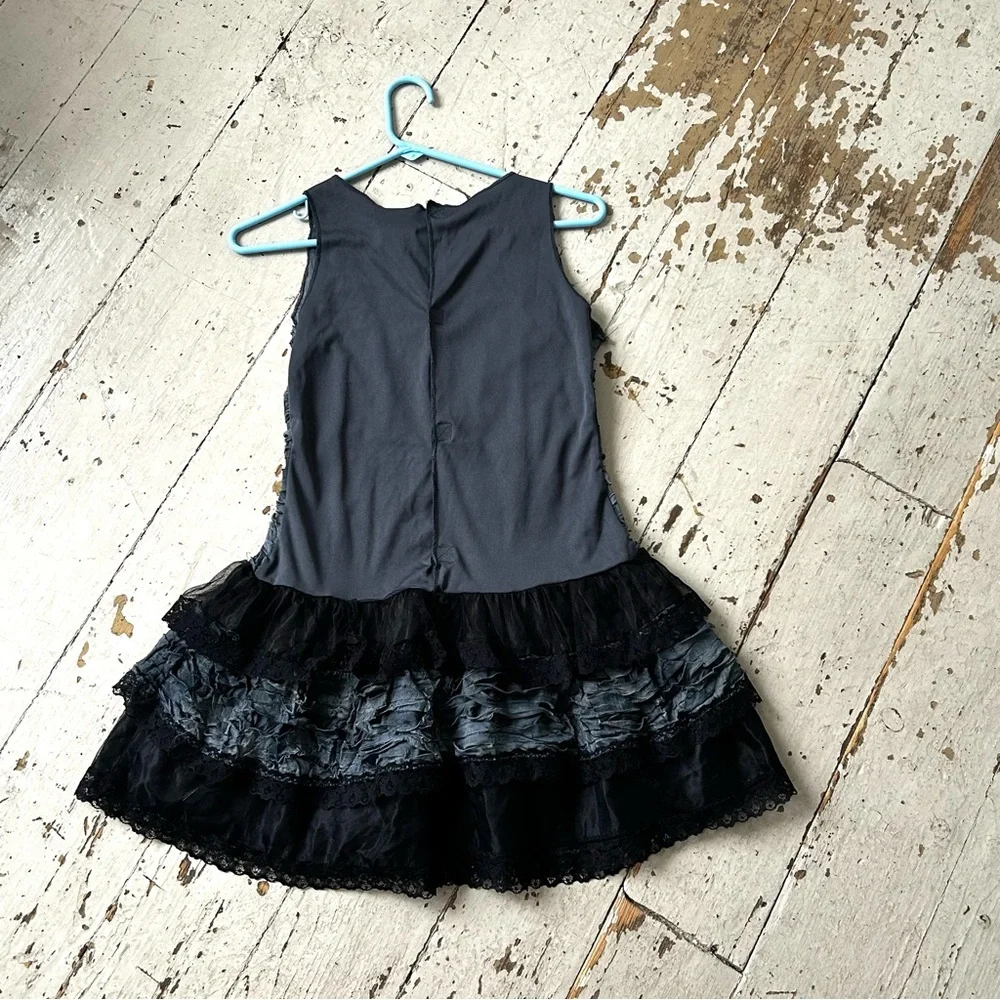 Girl's Zombie Tattered Dress with Skull & Crossbones Halloween Costume